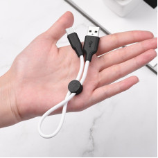 Кабель USB Hoco X21 Plus Silicone USB to Micro (2.4A/0.25m) Черный/Белый