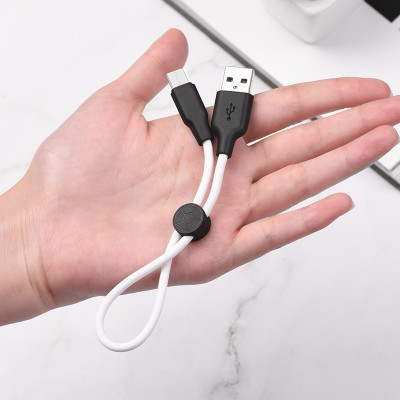 Кабель Hoco X21 Plus Silicone Micro USB 0.25m (Черный / Белый)