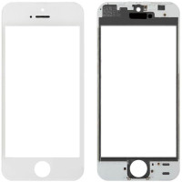 Стекло фронтальное c OCA-пленкой iPhone 5G, белое с рамкой