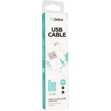 Кабель USB Gelius One GP-UC115 MicroUSB (2m) White 