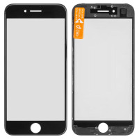 Стекло фронтальное c OCA-пленкой iPhone 7, черное с рамкой