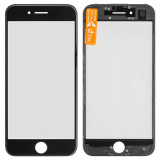 Стекло фронтальное c OCA-пленкой iPhone 7, черное с рамкой
