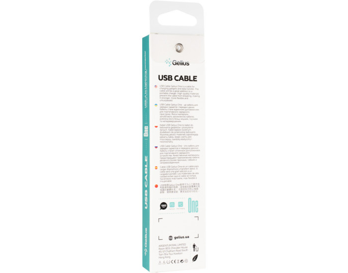 Кабель USB Gelius One USB to Lightning (1m) Black (GP-UC117)