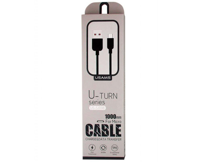 Кабель USB Usams MICXD2501 Cable-U Turne USB to Micro (0.25m) Black