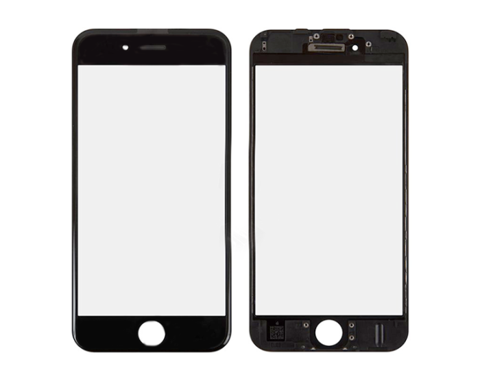 Скло фронтальне c OCA-пленкой iPhone 6S Plus, чорне з рамкою