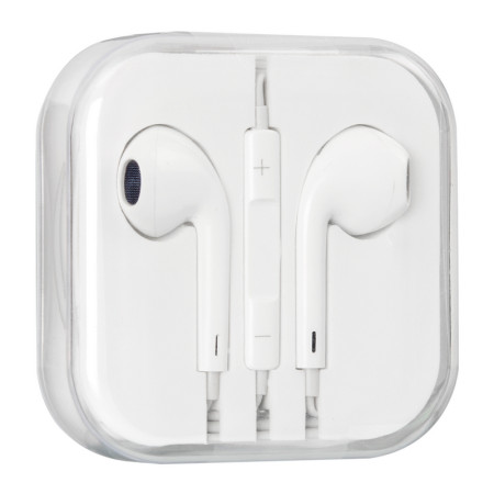 Проводные наушники HF iPhone 5 White с регулятором громкости