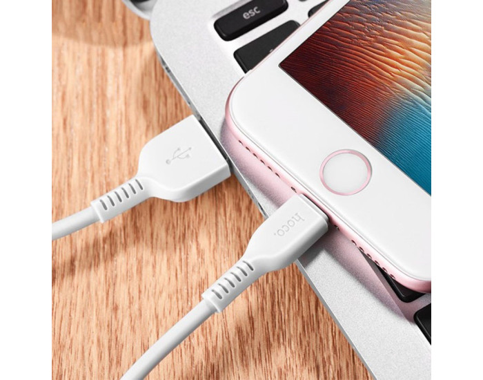 Кабель USB Hoco X20 Flash charged USB to Lightning (2A/2m) White