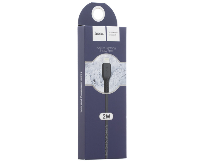 Кабель USB Hoco X20 Flash charged USB to Lightning (2A/2m) White