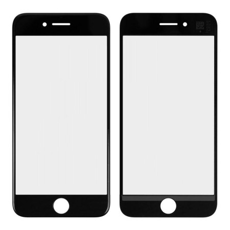 Стекло фронтальное iPhone 7, черное (Класс B)