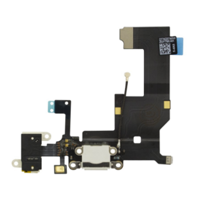 Шлейф для iPhone 5G, конектора навушників, конектора зарядки, з мікрофоном, чорний