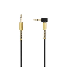 Кабель AUX 3,5"-3.5" 1m Gelius Black (бічний)