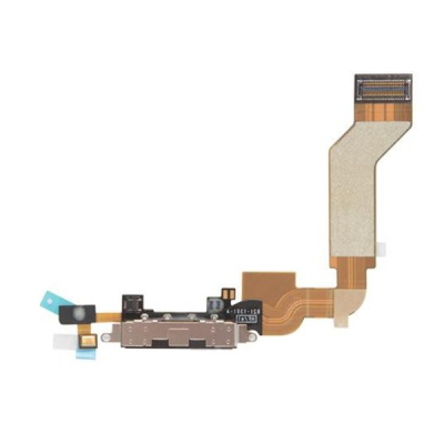 Шлейф для iPhone 4S, конектора зарядки, з мікрофоном, Білий