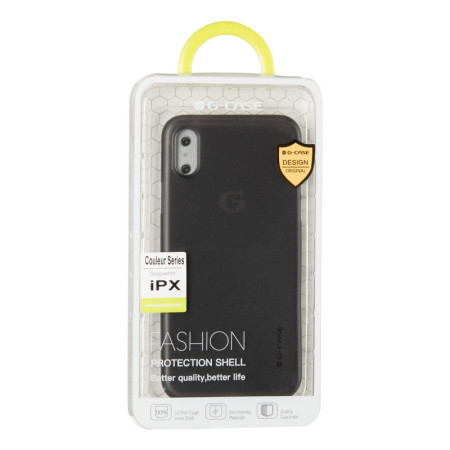 Чехол-силикон Накладка G-Case Couleur Series PP 0.3mm for iPhone X Transparent Black
