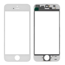 Стекло фронтальное c OCA-пленкой iPhone 5S, белое с рамкой