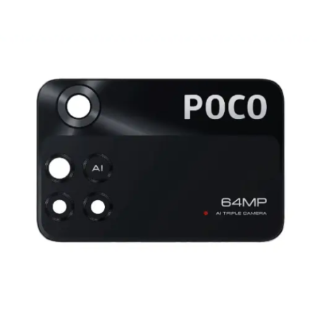 Скло камери для Xiaomi Poco M4 Pro 4G, з рамкою, Black
