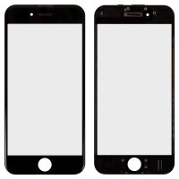 Стекло фронтальное c OCA-пленкой iPhone 6S, черное с рамкой (Класс B)