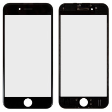 Стекло фронтальное c OCA-пленкой iPhone 6S, черное с рамкой (Класс B)