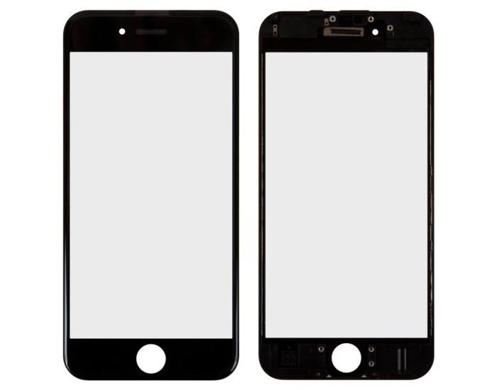 Скло фронтальне c OCA-пленкой iPhone 6S, чорне з рамкою