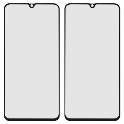 Стекло фронтальное с OCA пленкой Samsung A750F, A7 2018, с олеофобным покрытием, оригинал, черное