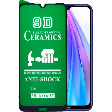 Защитное стекло (Гибкая Керамика Matte ) Xiaomi Redmi Note 8T Black  (Класс B)