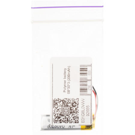 Аккумулятор универсальный внутренний, 08*30*3 (200mAh)