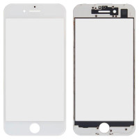 Стекло фронтальное c OCA-пленкой iPhone 7, белое с рамкой