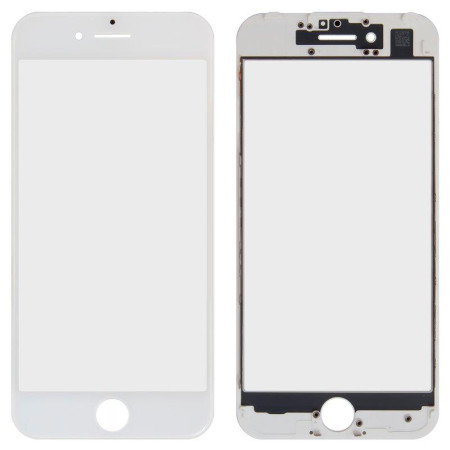 Стекло фронтальное c OCA-пленкой iPhone 7, белое с рамкой