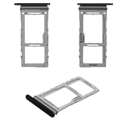 Тримач SIM-карты для Sаmsung N975 Note 10 Plus, Dual Sim, чорний