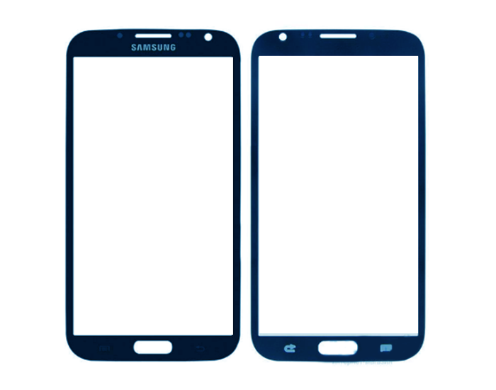 Стекло фронтальное Samsung N7100 Note 2, синий