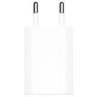 Мережеве зарядний пристрій for iPhone 5 (MD813ZM/A) (тех.пак) with logo (Білий / White)