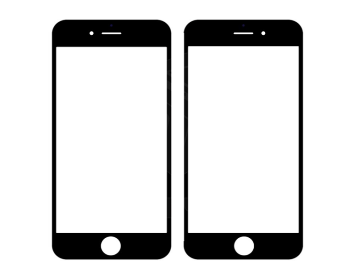 Стекло фронтальное iPhone 6, 6S, черное
