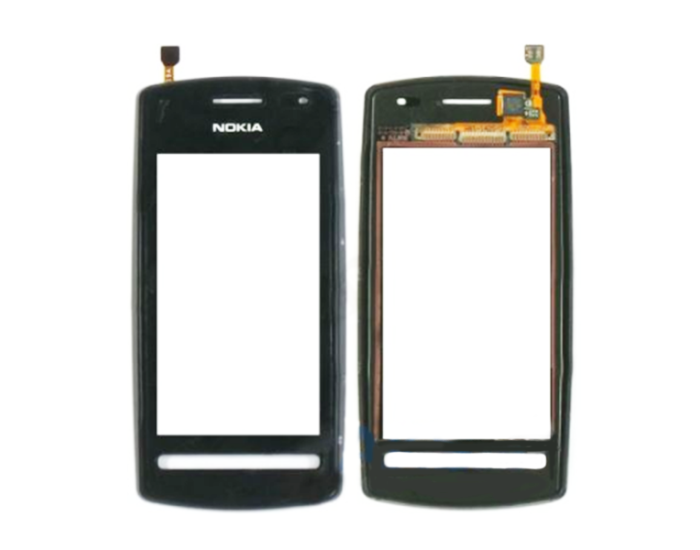 Сенсор Nokia 600, с рамкой, черный