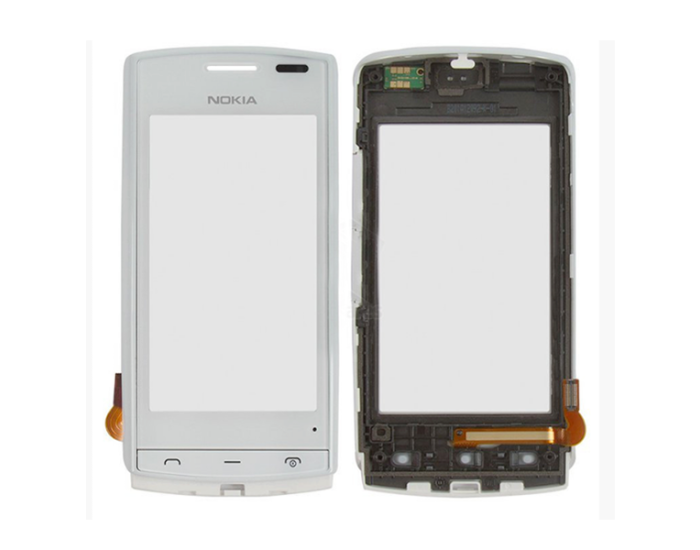 Сенсор Nokia 500, с рамкой, белый