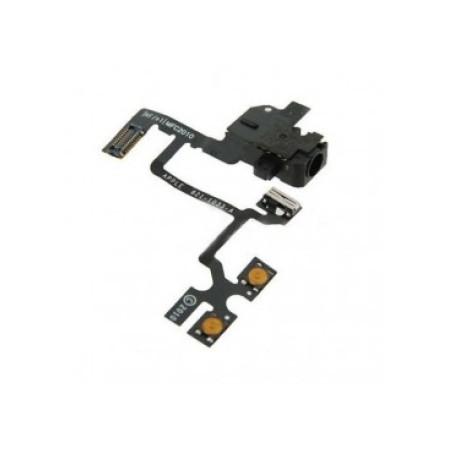 Шлейф для iPhone 4S, коннектора наушников, кнопок звука, черный (Класс B)