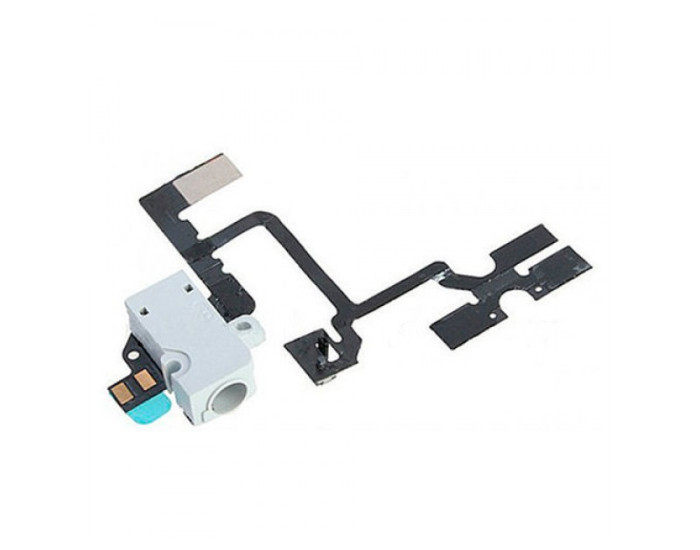 Шлейф для iPhone 4S, коннектора наушников, кнопок звука, белый