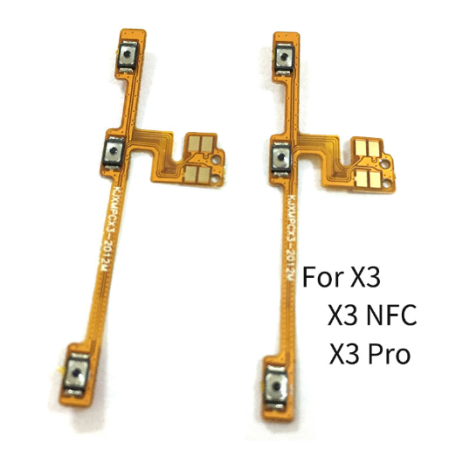 Шлейф для Xiaomi Poco X3/X3 NFC/X3 Pro/X3 GT, кнопок звука, кнопки включения (Класс B)