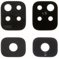 Стекло камеры для Xiaomi Poco M4 Pro 5G, Note 11 5G, Note 11T 5G. Note 11S 5G без рамки, большое + маленькое (2 шт) (Класс А)