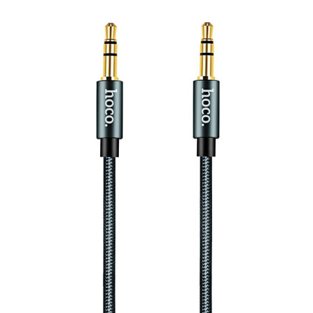 Кабель  AUX 3,5"-3.5" Hoco Noble Grey 1m нитка (UPA03) (Серый \ Grey)