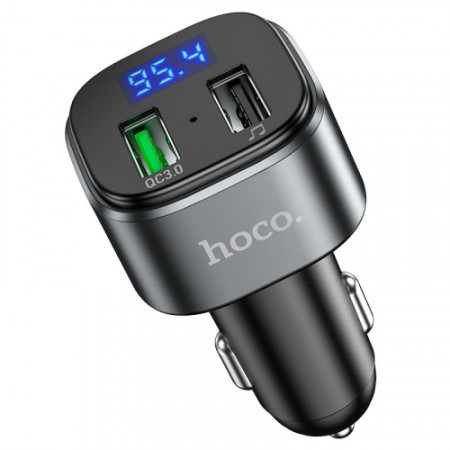 Автомобильный FM-Модулятор Hoco E67 Fighter Car Transmitter (2USB/QC3.0/BT5.0) Black