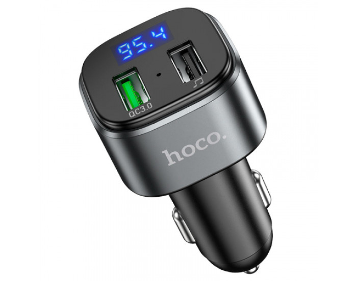 Автомобильный FM-Модулятор Hoco E67 Fighter Car Transmitter (2USB/QC3.0/BT5.0) Black