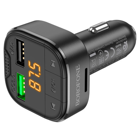 Автомобильный FM-Модулятор Borofone BC43 Flash (QC3.0) Black