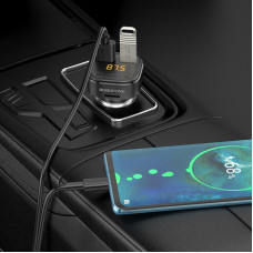 Автомобильный FM-Модулятор Borofone BC43 Flash (QC3.0) Black