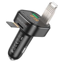 Автомобильный FM-Модулятор Borofone BC43 Flash (QC3.0) Black
