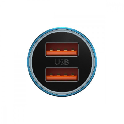 Автомобильное зарядное устройство Baseus Golden Contactor Max Dual Fast Charger 60W (CGJM000013) Dark Gray