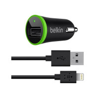 Автомобильное зарядное устройство Belkin с кабелем Lightning (1USB,2.1A) Black