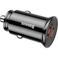Автомобильное зарядное устройство Baseus 1USB Circular Plastic A+Type-C PPS (5A)(CCALL-YS01)(Черный / Black)