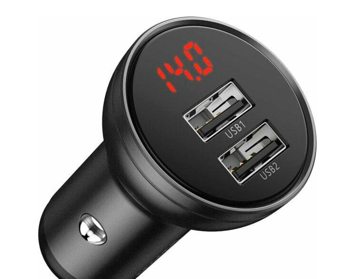 Автомобильное зарядное устройство Baseus Digital Display Dual USB 2USB (4.8A/24W) (CCBX-0G)