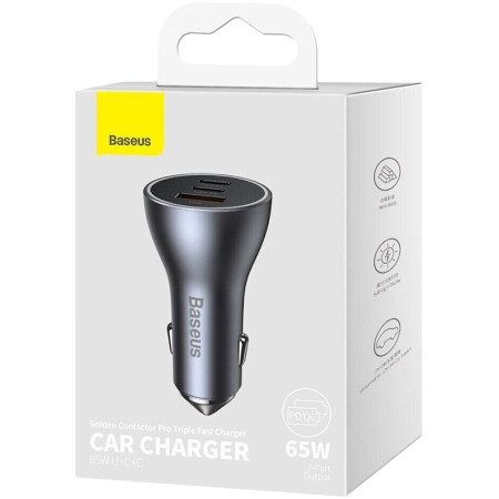 Автомобильное зарядное устройство Baseus Particular Digital Display QC+PPS Dual Quick Charger 65W (CGJP010013) Dark Grey