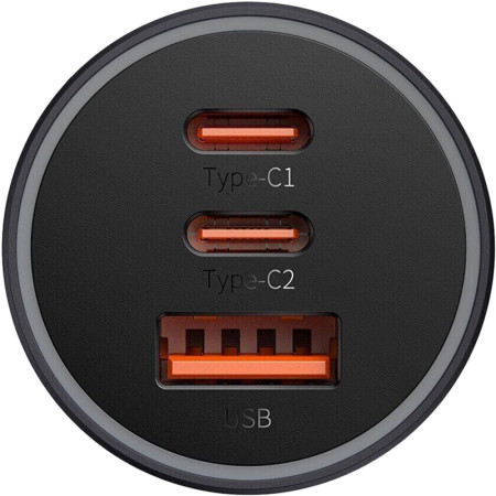 Автомобильное зарядное устройство Baseus Particular Digital Display QC+PPS Dual Quick Charger 65W (CGJP010013) Dark Grey