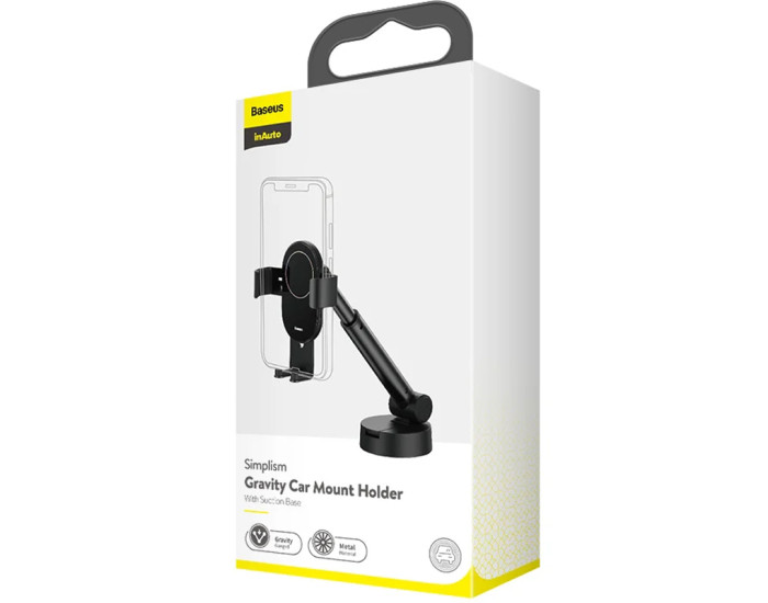 Автодержатель Baseus Simplism Gravity Car Mount Holder (SUYL-JY01) (Черный  Black)